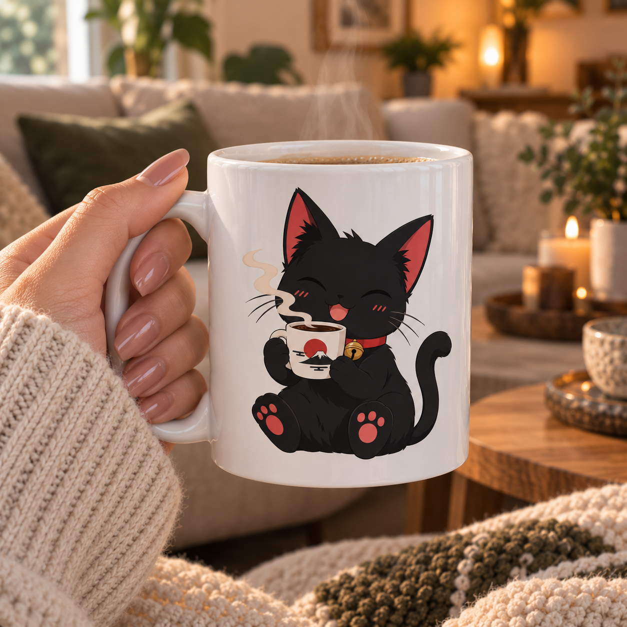 Kawaii Coffee Cat Tasse – Ansicht 3